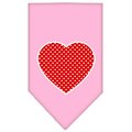 Unconditional Love Red Swiss Dot Heart Screen Print Bandana Light Pink Small UN757653